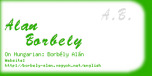 alan borbely business card